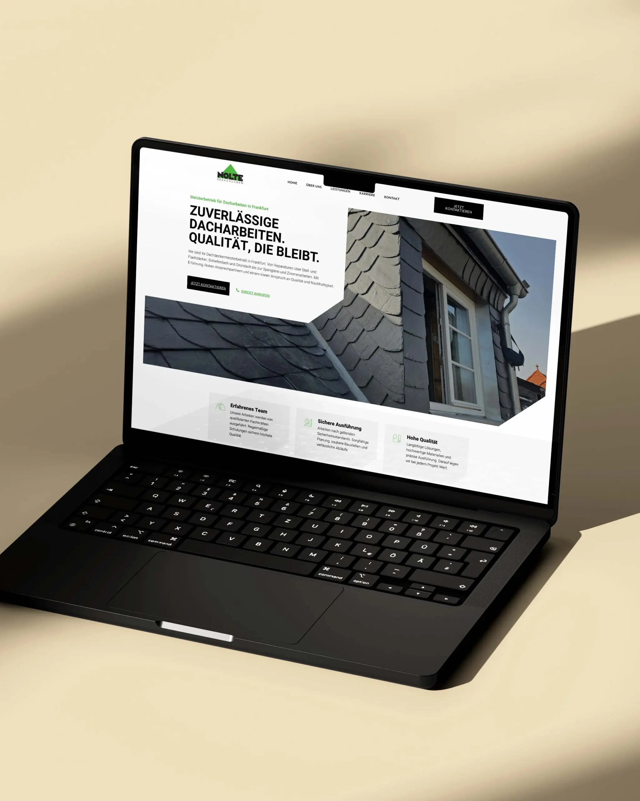 Website Mock up Nolte Bedachung